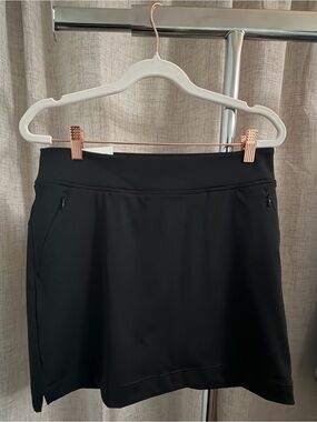 Black Athletic Skort with Zip Pockets